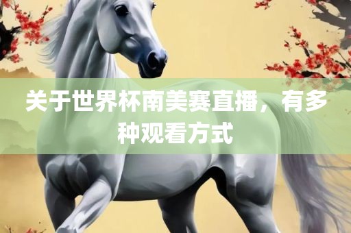 关于世界杯南美赛直播，有多种观看方式