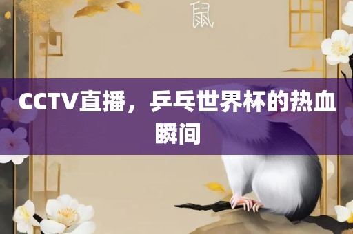 CCTV直播，乒乓世界杯的热血瞬间