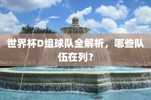 世界杯D组球队全解析，哪些队伍在列？