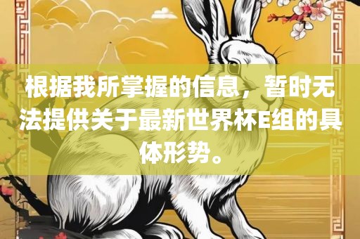 根据我所掌握的信息，暂时无法提供关于最新世界杯E组的具体形势。