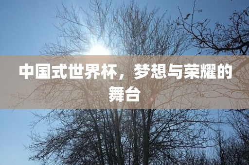 中国式世界杯，梦想与荣耀的舞台