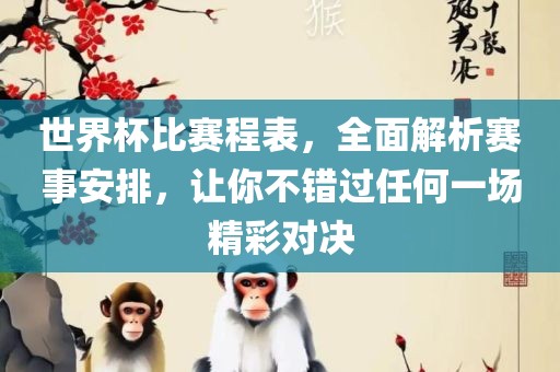 世界杯比赛程表，全面解析赛事安排，让你不错过任何一场精彩对决