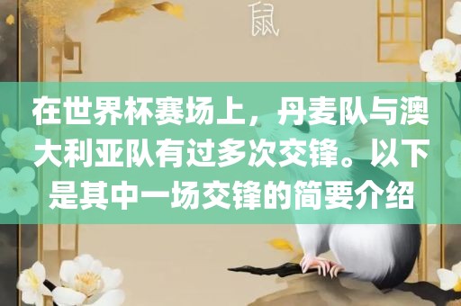 在世界杯赛场上，丹麦队与澳大利亚队有过多次交锋。以下是其中一场交锋的简要介绍