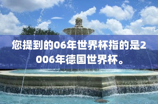 您提到的06年世界杯指的是2006年德国世界杯。