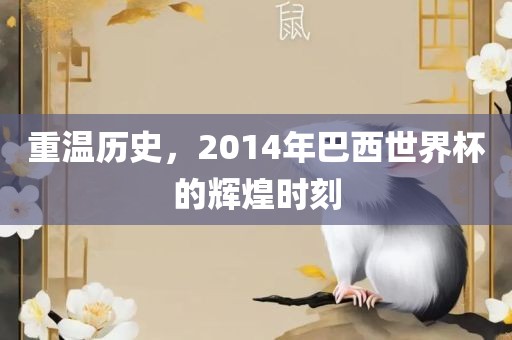 重温历史，2014年巴西世界杯的辉煌时刻