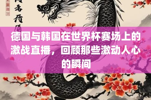 德国与韩国在世界杯赛场上的激战直播，回顾那些激动人心的瞬间
