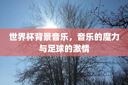 世界杯背景音乐，音乐的魔力与足球的激情