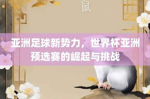 亚洲足球新势力，世界杯亚洲预选赛的崛起与挑战