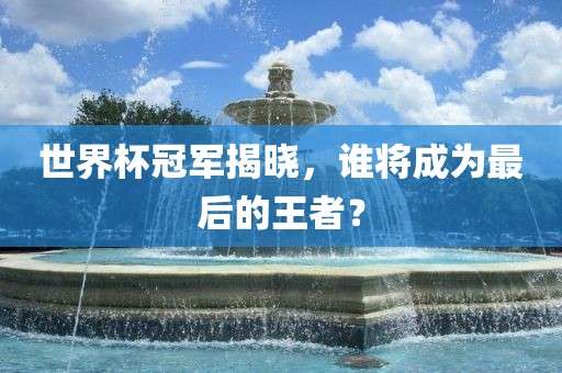 世界杯冠军揭晓，谁将成为最后的王者？