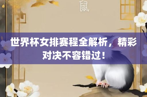 世界杯女排赛程全解析，精彩对决不容错过！