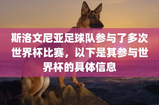 斯洛文尼亚足球队参与了多次世界杯比赛，以下是其参与世界杯的具体信息眉山市正发家政服务有限公司