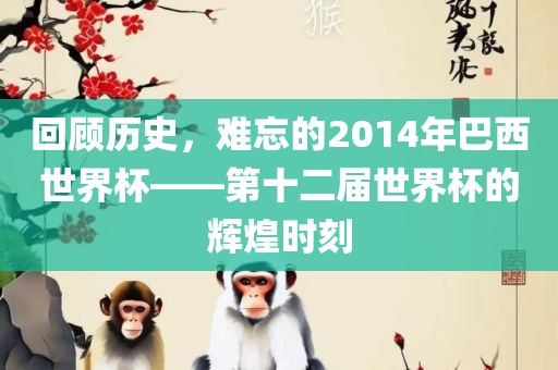 回顾历史，难忘的2014年巴西世界杯——第十二届世界杯的辉煌时刻