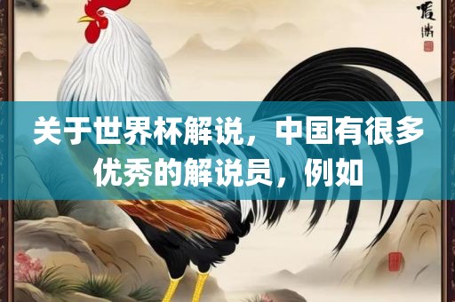 关于世界杯解说，中国有很多优秀的解说员，例如