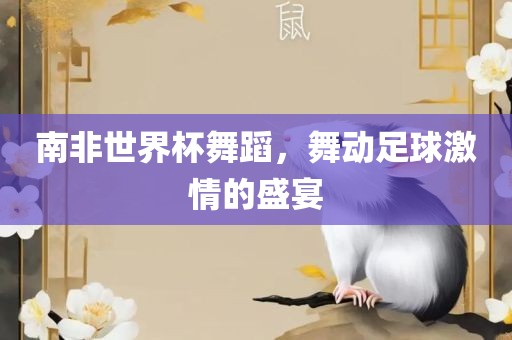 南非世界杯舞蹈，舞动足球激情的盛宴