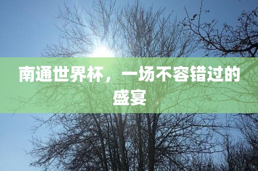 南通世界杯，一场不容错过的盛宴