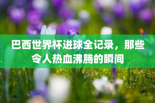 巴西世界杯进球全记录，那些令人热血沸腾的瞬间