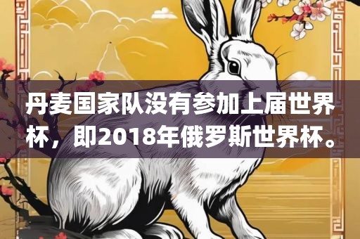丹麦国家队没有参加上届世界杯，即2018年俄罗斯世界杯。