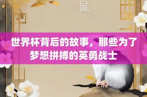 世界杯背后的故事，那些为了梦想拼搏的英勇战士眉山市正发家政服务有限公司